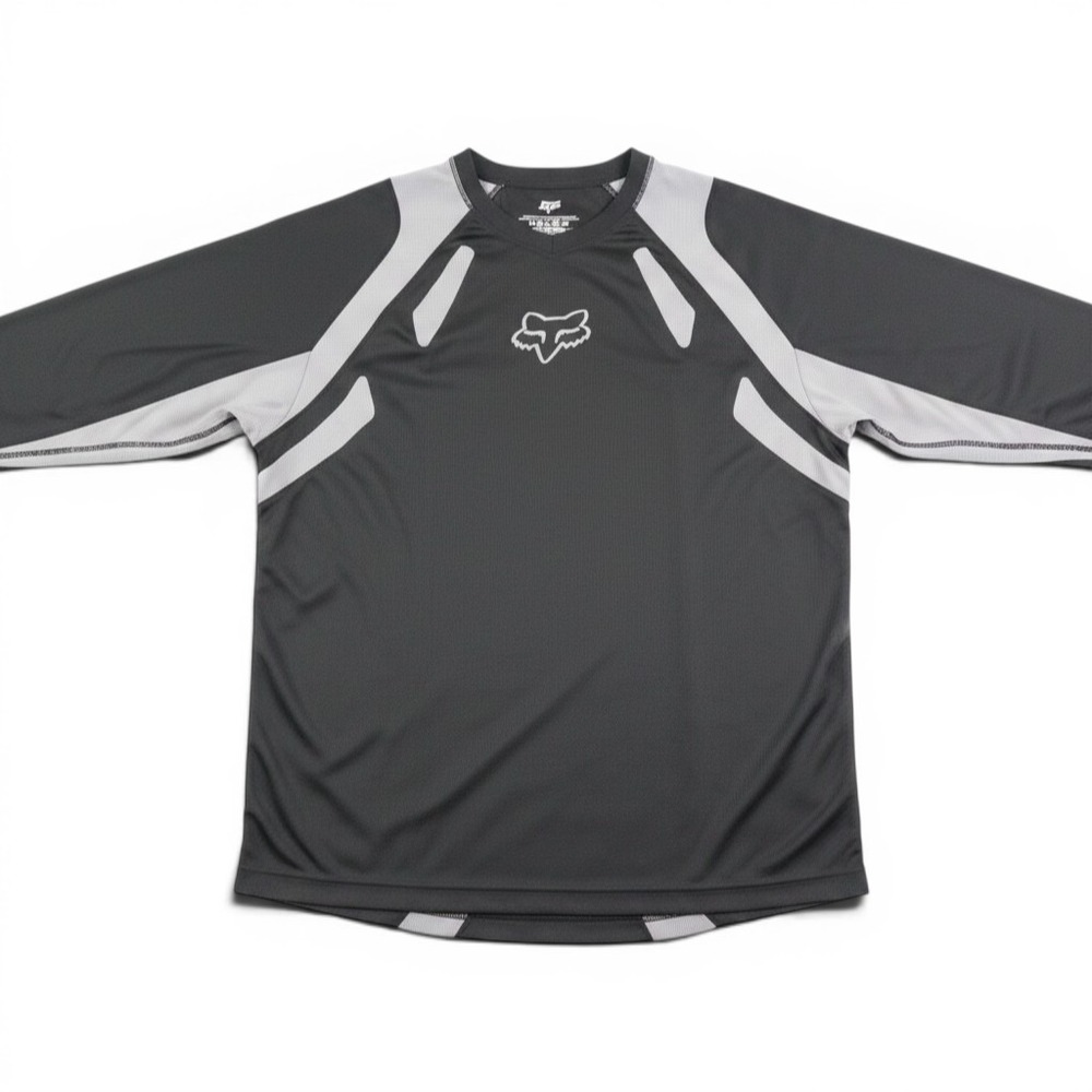 Fox Racing Mens Black Grey Long Sleeve Motocross Jersey Style 23182 Size L